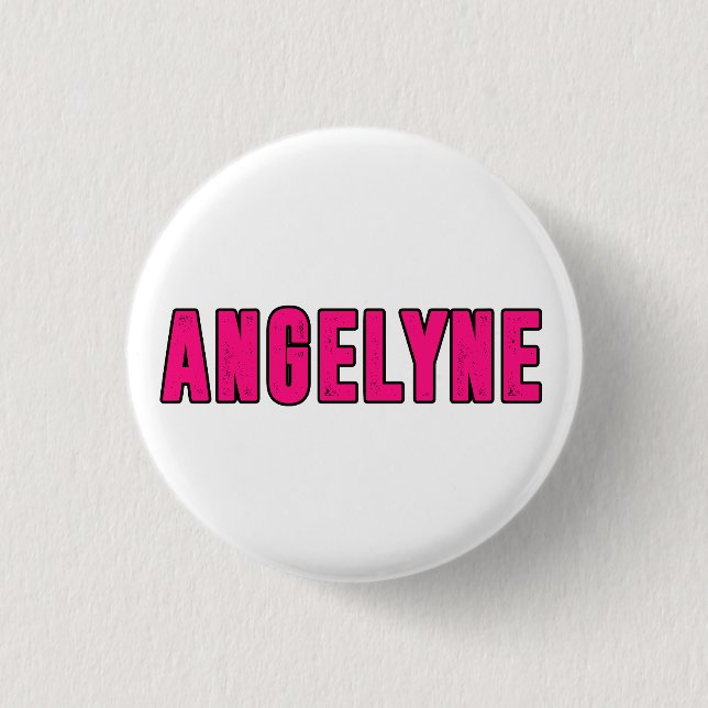 Angelyne name 3 cm round badge (Front)