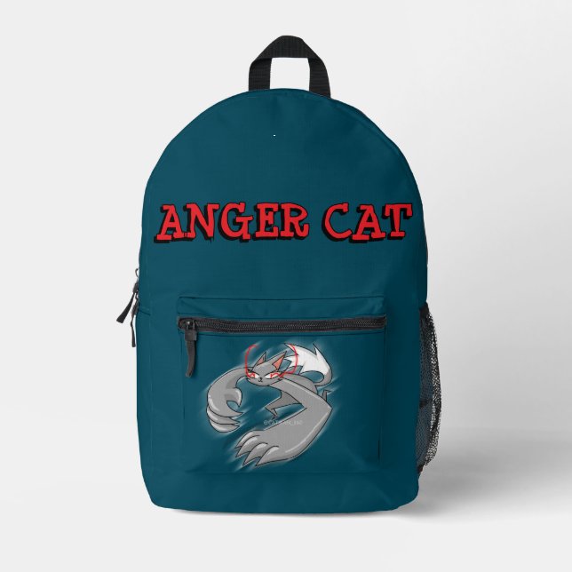 ANGER CAT PRINTED BACKPACK (Front)