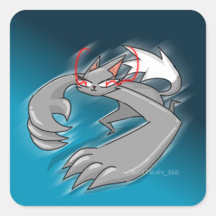 ANGER CAT SQUARE STICKER