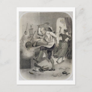 Anger in the Kitchen, from a series of prints depi Postcard
