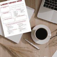 Anger Worksheet Notepad for grief & anger