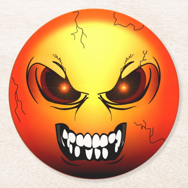 Angermoji Round Paper Bench Round Paper Coaster (Front)