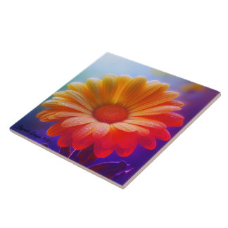 Angestelle Decorative Two Tone Daisy Tile