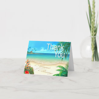 Angie & Barry Exotic Beach Thank You ::custom:: Card
