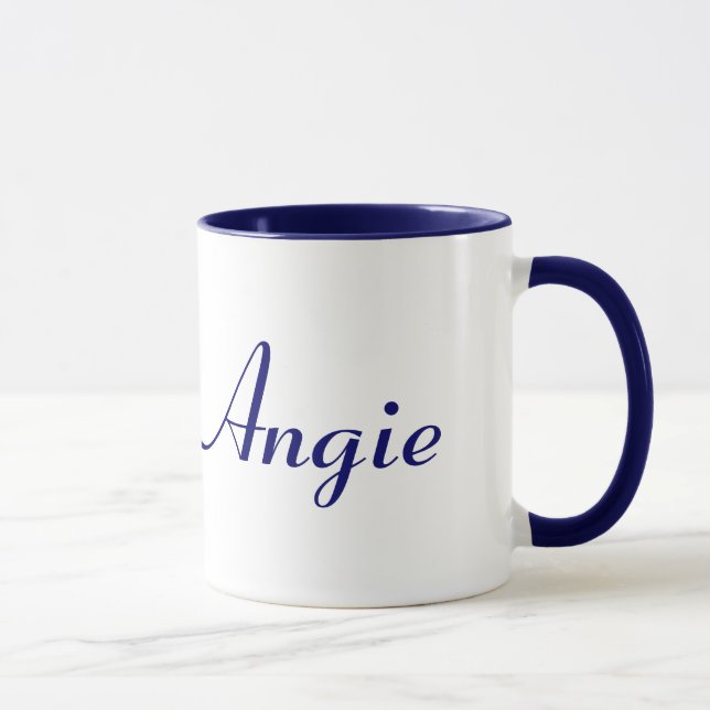 Angie Blue and White Name Mug (Right)