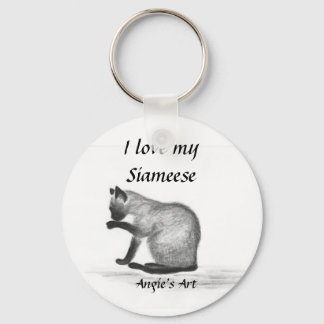 Angie's Art "Siameese Cat" Key Ring