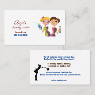 Angie's Cleaning Service Cleaning Women Business Card
