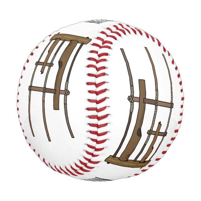 Angklung cartoon illustration baseball (Angled)