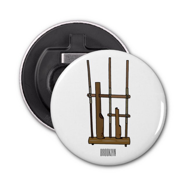 Angklung cartoon illustration bottle opener (Front)