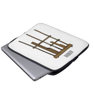 Angklung cartoon illustration laptop sleeve