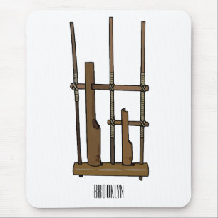 Angklung cartoon illustration mouse pad