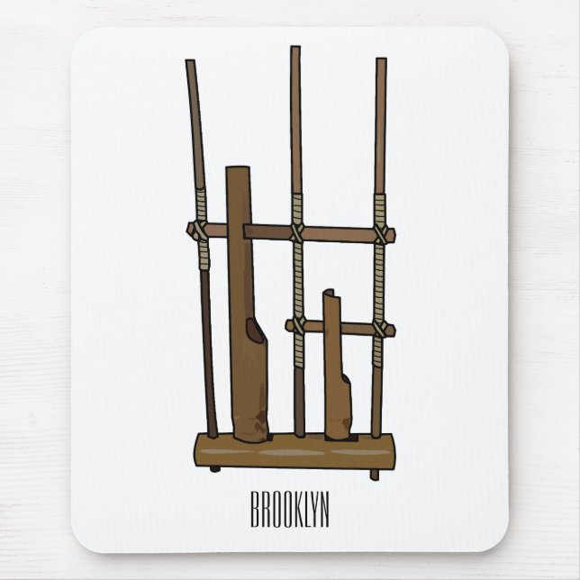 Angklung cartoon illustration mouse pad (Front)