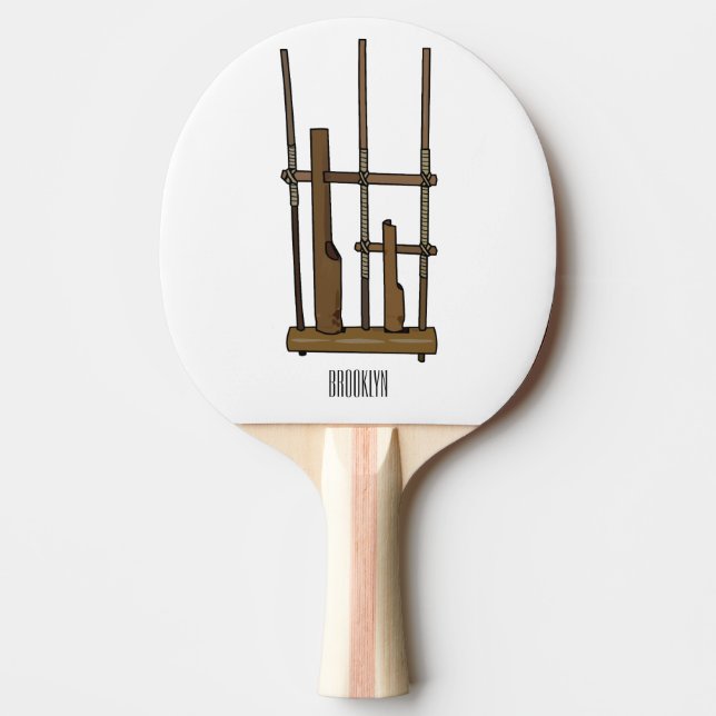 Angklung cartoon illustration ping pong paddle (Front)