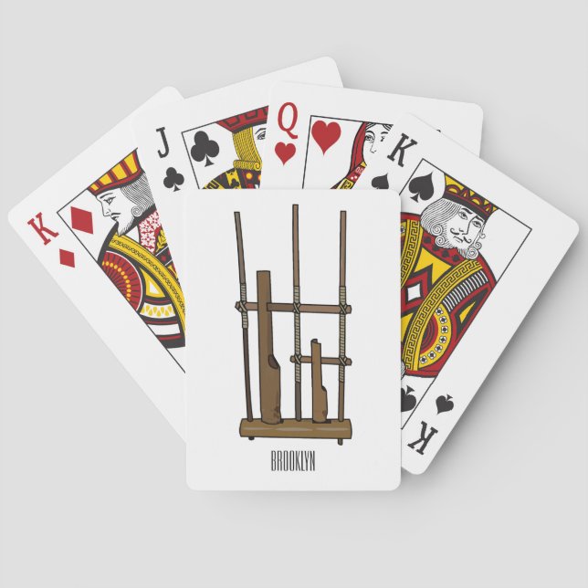 Angklung cartoon illustration playing cards (Back)