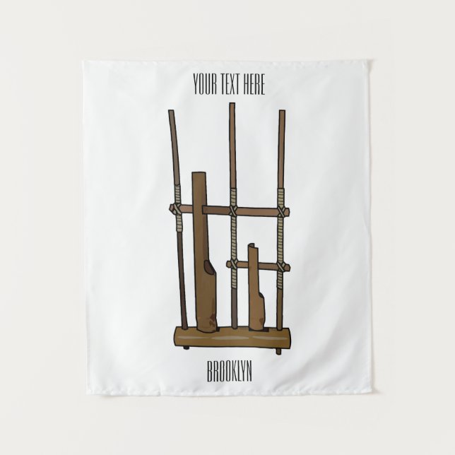 Angklung cartoon illustration tapestry (Front)