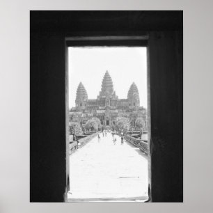 Angkor Cambodia, Angkor Wat Doorway View Poster