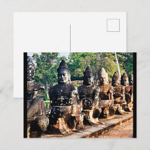 Angkor Thom God Statues  Postcard