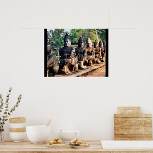 Angkor Thom God Statues  Poster