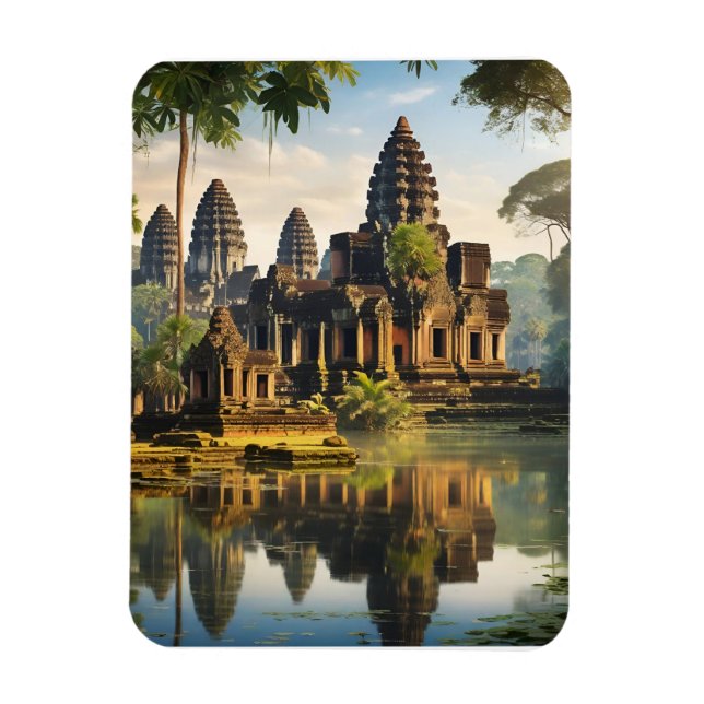 Angkor Wat, ancient Khmer temple Magnet (Vertical)