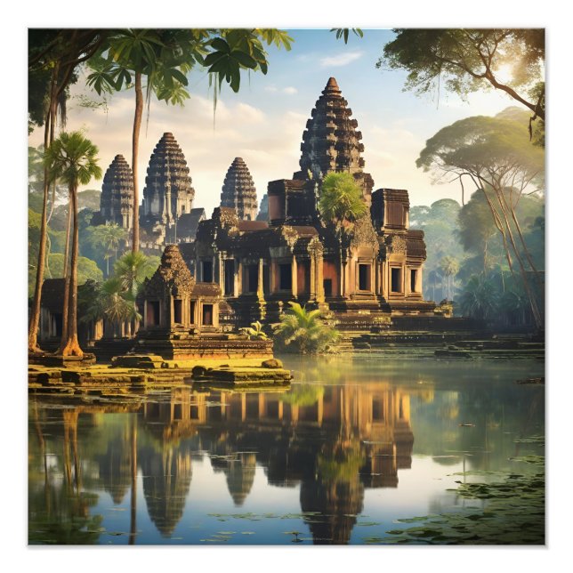 Angkor Wat, ancient Khmer temple Photo Print (Front)