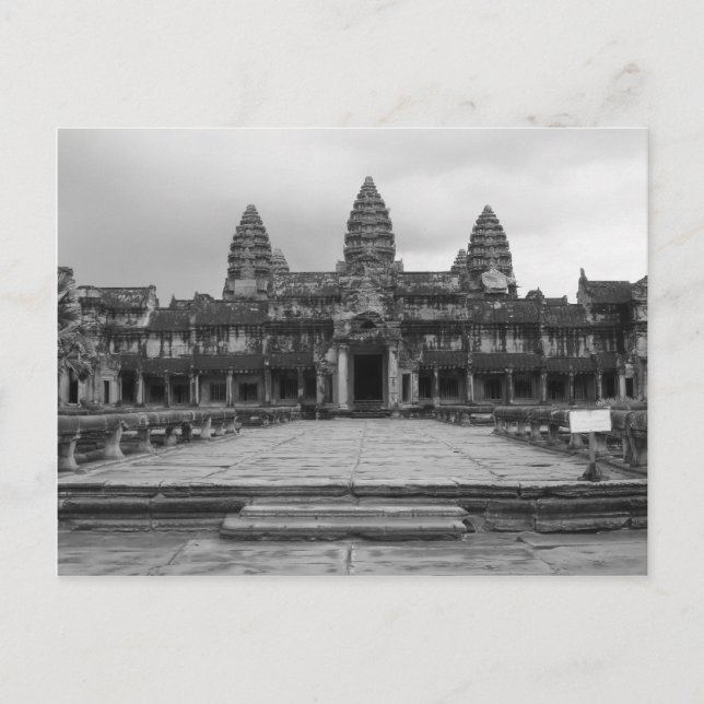 Angkor Wat B&W Postcard (Front)