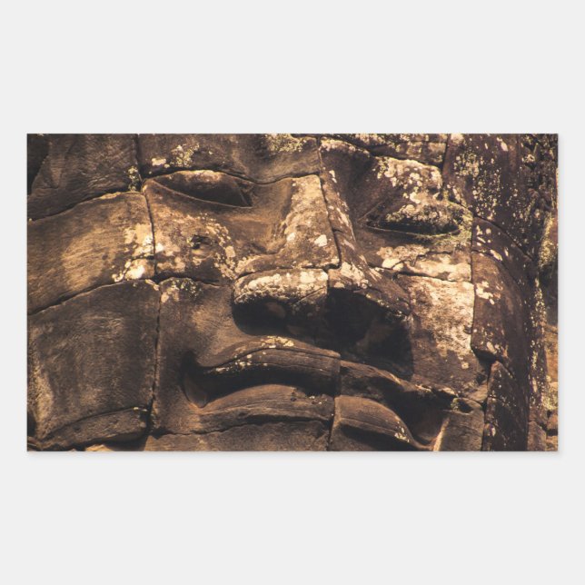 Angkor Wat Buddha Rectangle Sticker (Front)