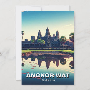 Angkor Wat Cambodia at Dawn Holiday Card