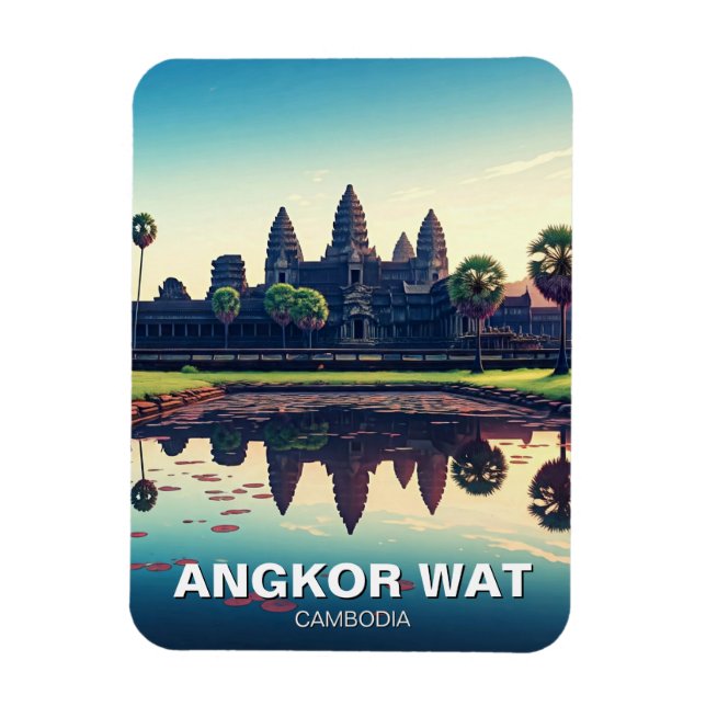 Angkor Wat Cambodia at Dawn Magnet (Vertical)