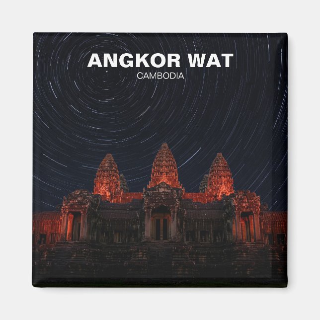 Angkor Wat Cambodia at Night Magnet (Front)