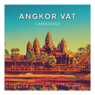 Angkor Wat, Cambodia, Retro-chic Poster
