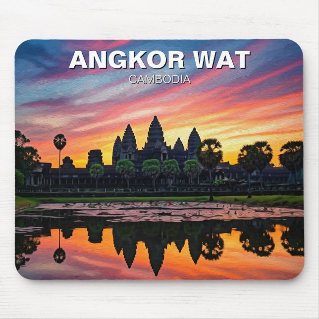 Angkor Wat Cambodia Sunset Mouse Pad (Front)
