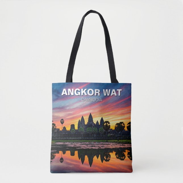 Angkor Wat Cambodia Sunset Tote Bag (Front)