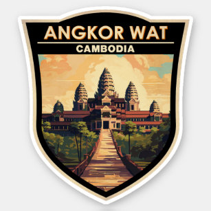 Angkor Wat Cambodia Travel Art Vintage