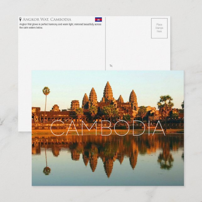 Angkor Wat, Cambodia Travel Postcard (Front/Back)
