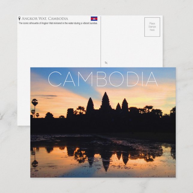 Angkor Wat, Cambodia Travel Postcard (Front/Back)
