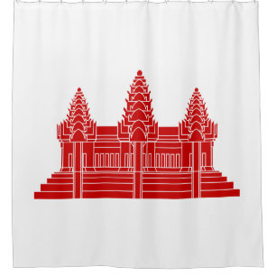 Angkor Wat Cambodian / Khmer Flag Shower Curtain