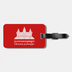 Angkor Wat Cambodian / Khmer Flag with Motto Luggage Tag