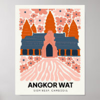 Angkor Wat Siem Reap Cambodia travel floral art