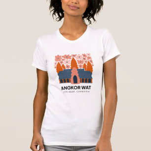 Angkor Wat Siem Reap Cambodia travel floral T-Shirt