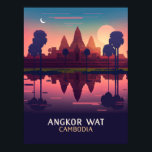 Angkor Wat Sunrise Cambodia Siem Reap Retro Poster<br><div class="desc">Display the Angkor Wat temple at sunrise,  in Siem Reap in Cambodia.</div>