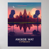Angkor Wat Sunrise Cambodia Siem Reap Retro