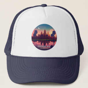 Angkor Wat Sunrise Cambodia Siem Reap Retro Trucker Hat
