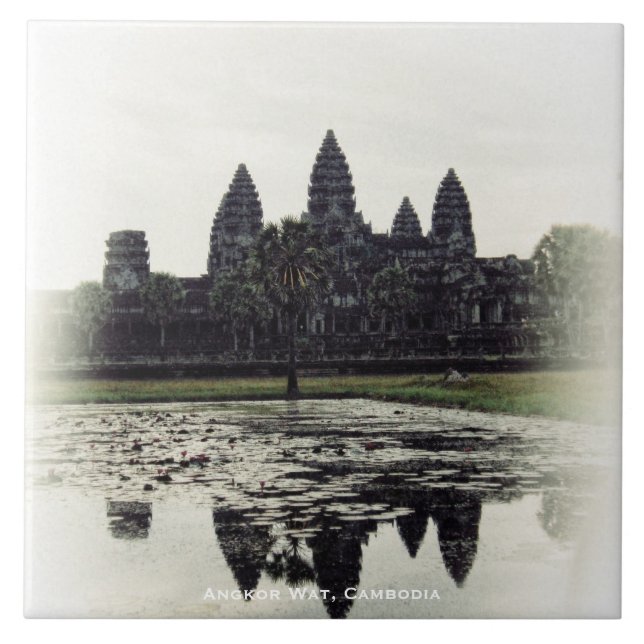 Angkor Wat Temple Cambodia Ceramic Tile (Front)