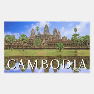 Angkor Wat Temple   Kampuchea, Cambodia Rectangular Sticker