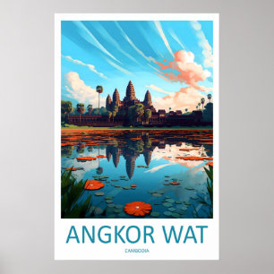 Angkor Wat Vintage Travel Poster Ski National Park
