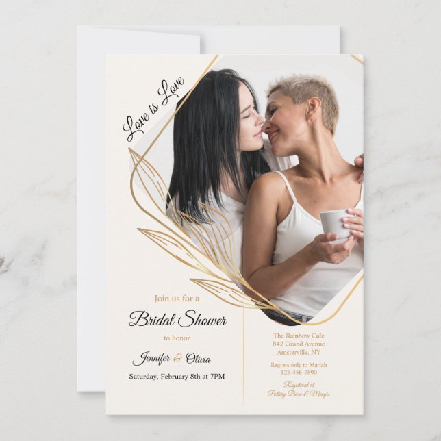Angle Photo Bridal Shower Invitation (Front)