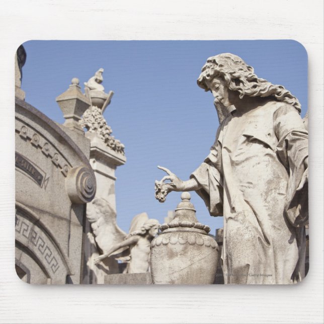 Angle Statue Close Up in La Recoleta Cemetery Mouse Pad (Front)