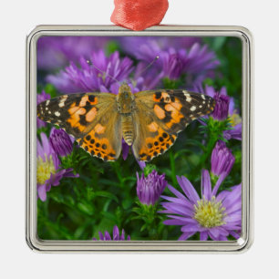 Angle Wing Butterfly On Cone Flower Metal Tree Decoration