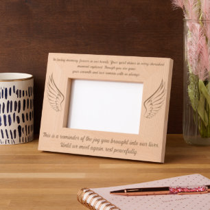 Angle Wings Funeral Custom Message Mermorial Photo Etched Frames
