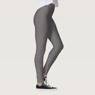 Angled Black and White Bandanna Design Leggings